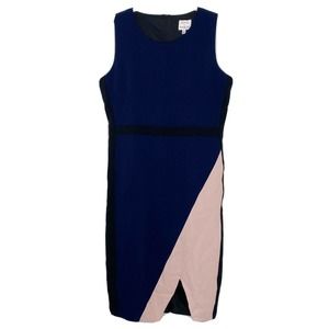 Brand New Koko and Mason Navy Pink Color Block Sleeveless Dress Size Large